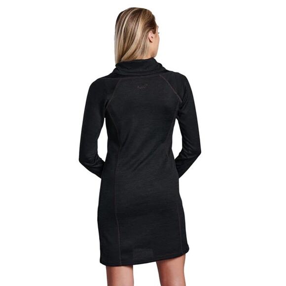 Kuhl Lea Cowl Neck Sweater Dress Women’s Size M Dark Gray Stretch Pockets 4209 - Picture 3 of 10